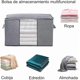 thumbnail image 2 of Bolsa de Almacenamiento de Gran Capacidad, Cajas de Almacenaje con Asa Reforzada, Transparente y Visible, Organizador Transpirable para Edredones y Mantas (Gris-4pcs), 2 of 4