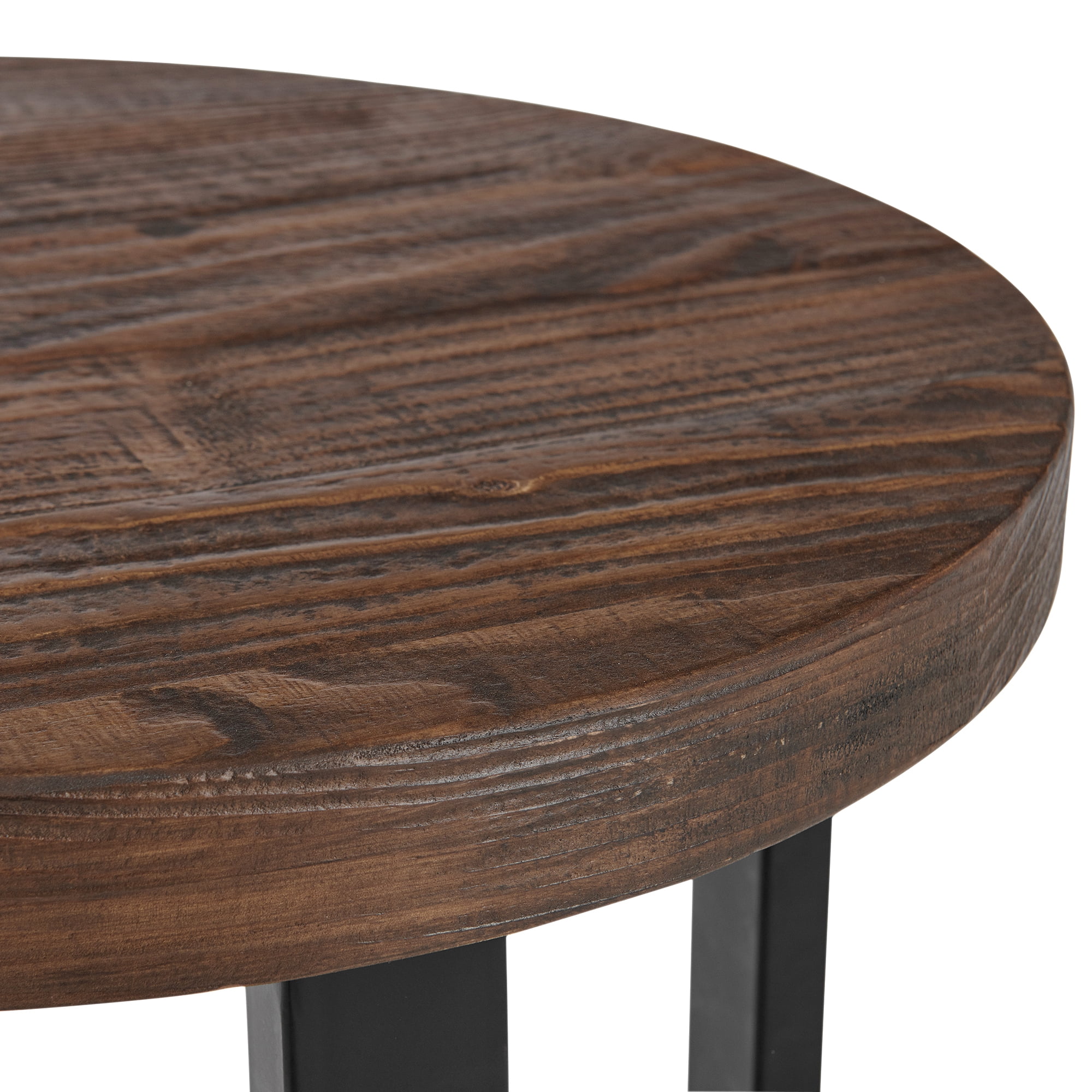 Alaterre Pomona Round End Table, Rustic Natural