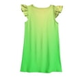 thumbnail image 4 of safuny Girls's A Line Dress Teens Clearance Rainbow Tie Dye Lovely Round Neck Pleated Swing Hem Vintage Holiday Short Sleeve Comfy Princess Dress Green 120, 4 of 4