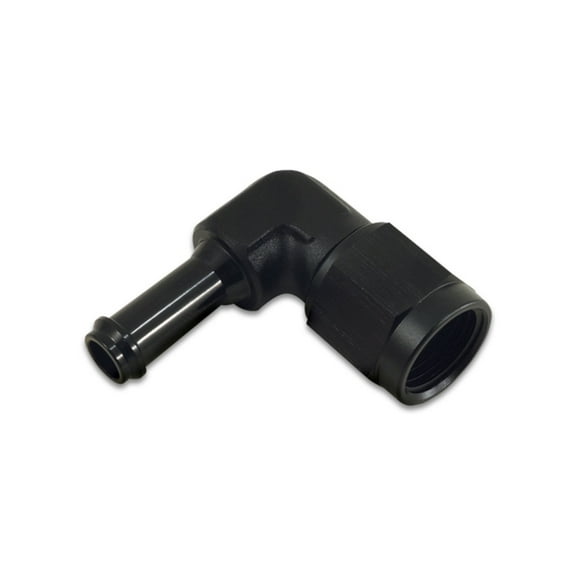 Vibrant Performance -8AN to 3/8in Hose Barb 90 Degree Adapter - Anodized Black