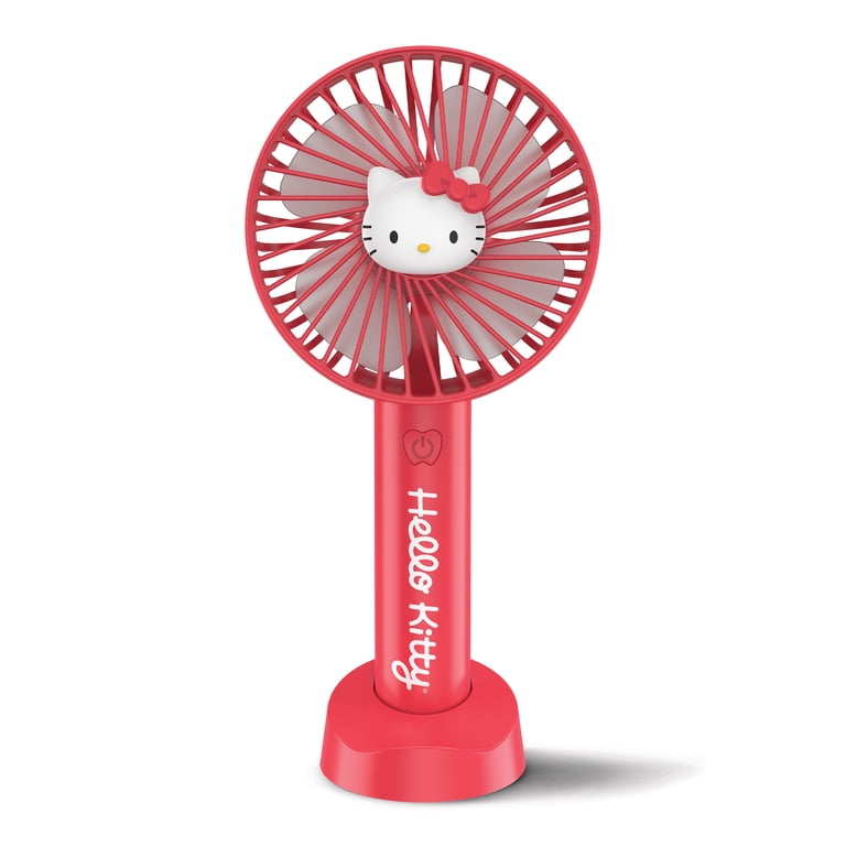 Hello Kitty, Portable Fans, Red and White, Dual-Speed Set of 2
