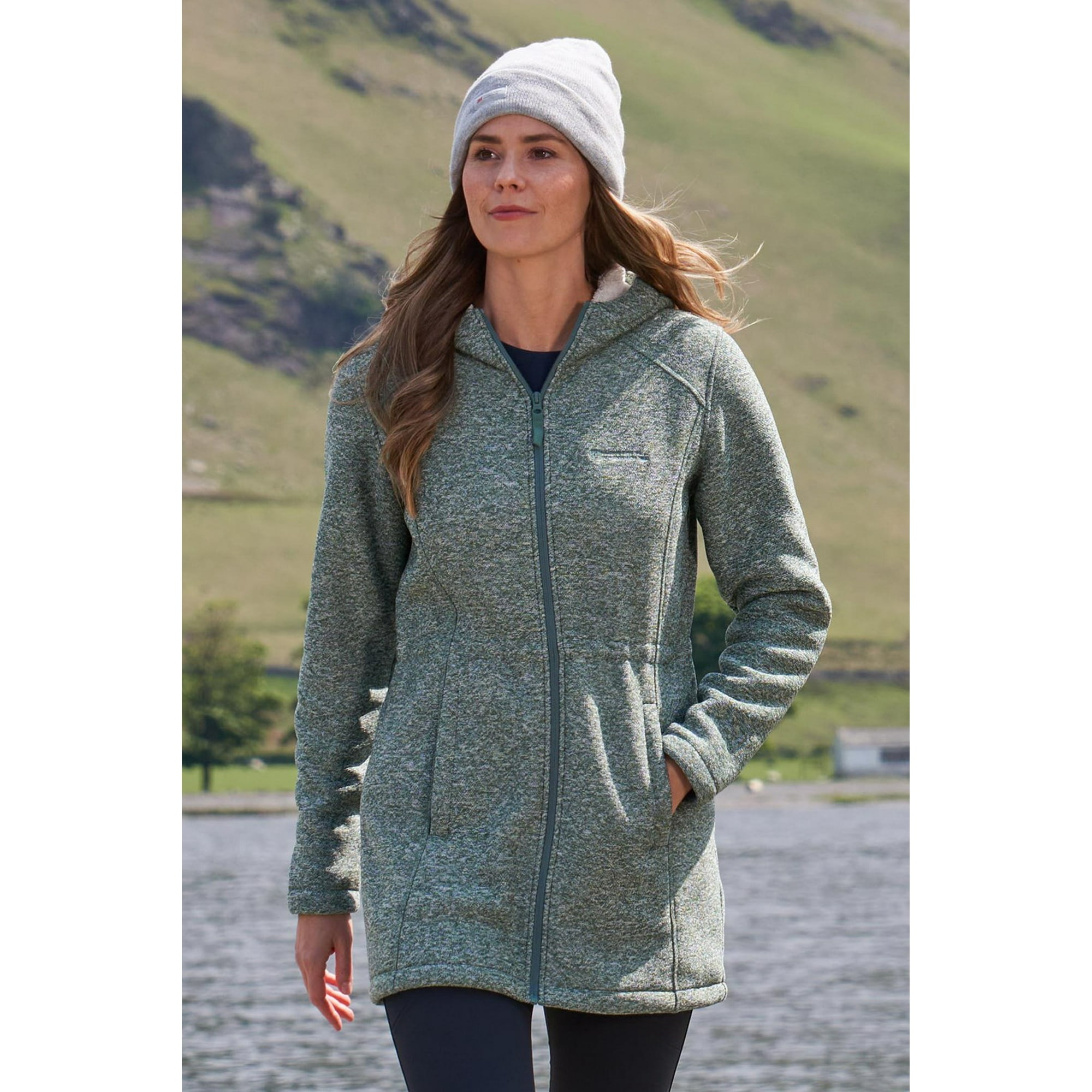 Mountain Warehouse Nevis Women s Longline Fleece Jacket Ladies Anti Pill Hoodie Walmart