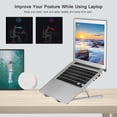 thumbnail image 4 of Mistaha Laptop Stand Adjustable Portable Computer Riser Tablet Elevator for Desk Cooling Aluminum Ventilated Notebook Holder Compatible with 10-17in PC Fully Collapsible, 4 of 8