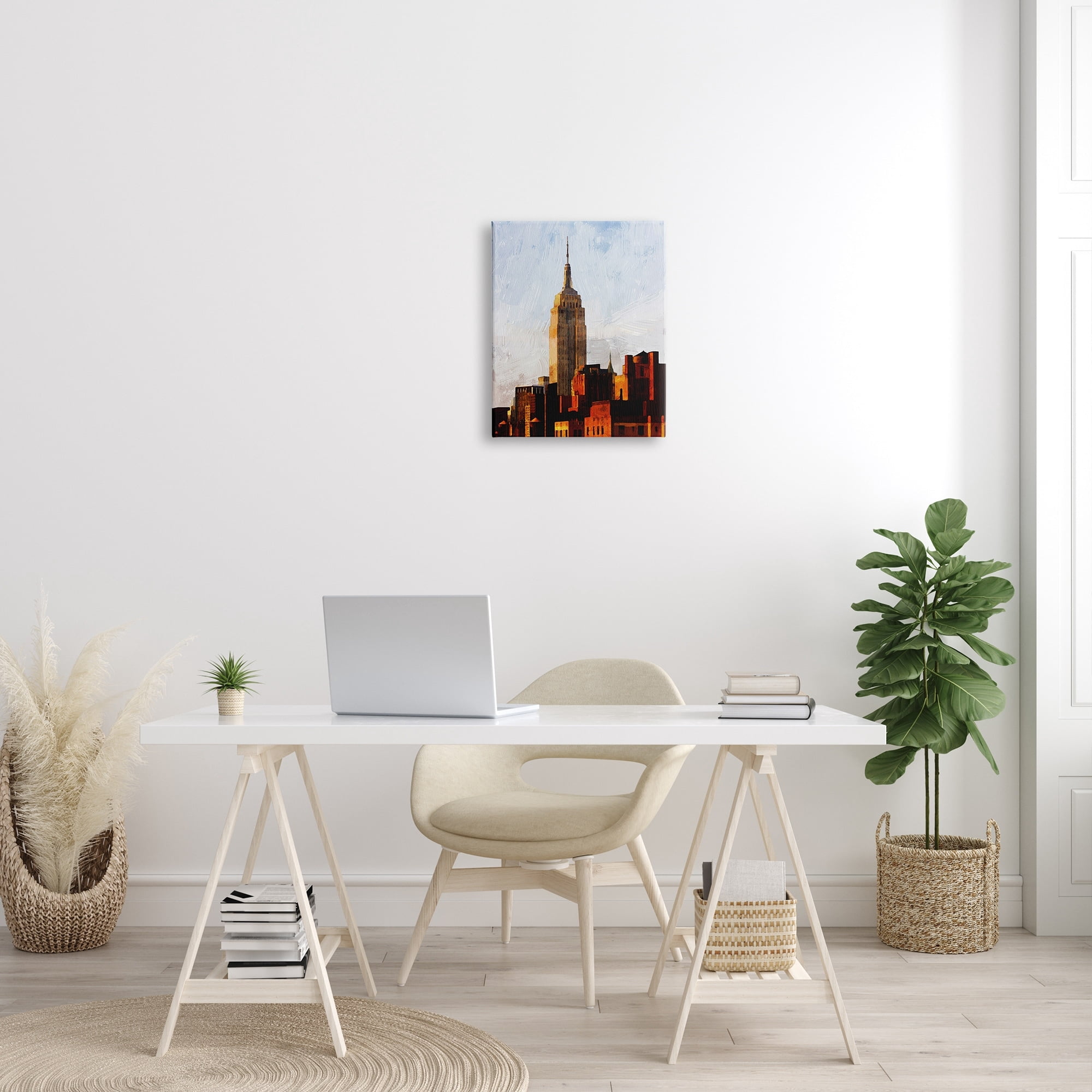 Stupell Industries Empire State Building Cityscape Town & City Painting Gallery Wrapped Canvas Print Wall Art