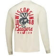 thumbnail image 3 of Men's Natural Wisconsin Badgers Comfort Colors Mascot Overlay Long Sleeve T-Shirt, 3 of 3