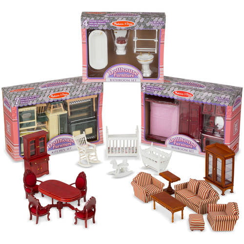 Melissa Doug Classic Victorian Wooden And Upholstered Dollhouse