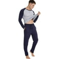 thumbnail image 4 of Mens Cotton Pajama Sets Long Sleeve Sleepwear for Men 2 Piece Mens Loungewear Sets with Pocket, Sizes S-XXL, 4 of 12