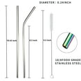thumbnail image 2 of Reusable Straws Stainless Steel Metal Straws Set of 4, Long Drinking Straws for 20 24 30 oz Tumblers Dishwasher Safe - 1 Cleaning Brush and 1 Case, 2 of 6