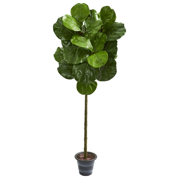 Nearly Natural 4' Fiddle Leaf Artificial Tree With Decorative Planter