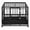Black, variant on Pefilos 37" Foldable Heavy Duty Dog Cage, Metal Escape Proof Kennel, Chew-proof Dog Crates for Medium Dogs with Tray, Black