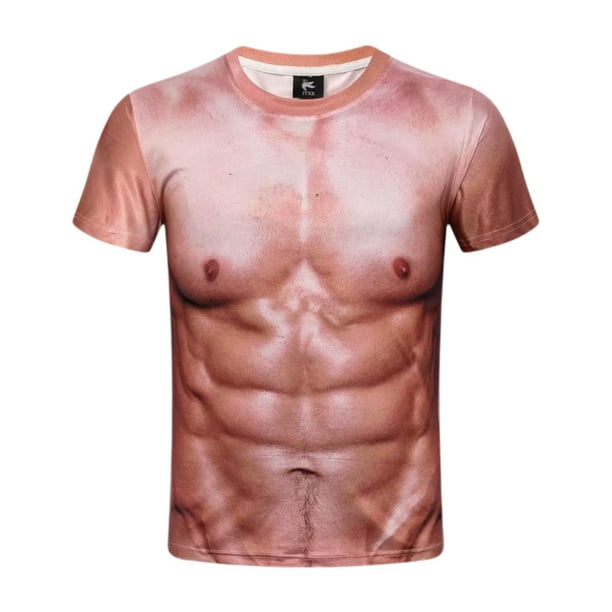 Camiseta de manga corta con cuello redondo y estampado 3D novedoso para hombre Xxl