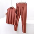 thumbnail image 3 of Gibobby Ropa interior deportivo hombre Camisas térmicas sin mangas para mujer Cuello redondo Forro polar Camisetas sin mangas térmicas Chaleco Tops de invierno Tops delgados paquete（Rojo， XXL), 3 of 5