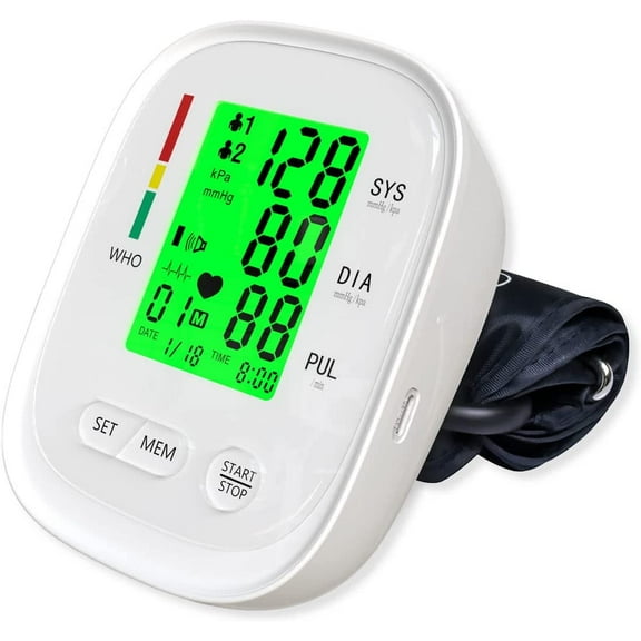 Automatic Upper Arm Blood Pressure Monitor,8.7-16.5inch Adjustable Cuff, Large Screen Blood Pressure Machine,Three -Color Backlight,Irregular Heartbeat Detector