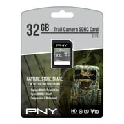 PNY 32GB Elite Class 10 U1 V10 SDHC Trail Camera Flash Memory Card, 100MB/s read, Full HD, UHS-I, SD