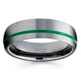 thumbnail image 2 of Green Tungsten Wedding Band Gray Tungsten Ring 6mm Gunmetal Tungsten Ring Anniversary Ring Men and Women Comfort Fit, 2 of 2