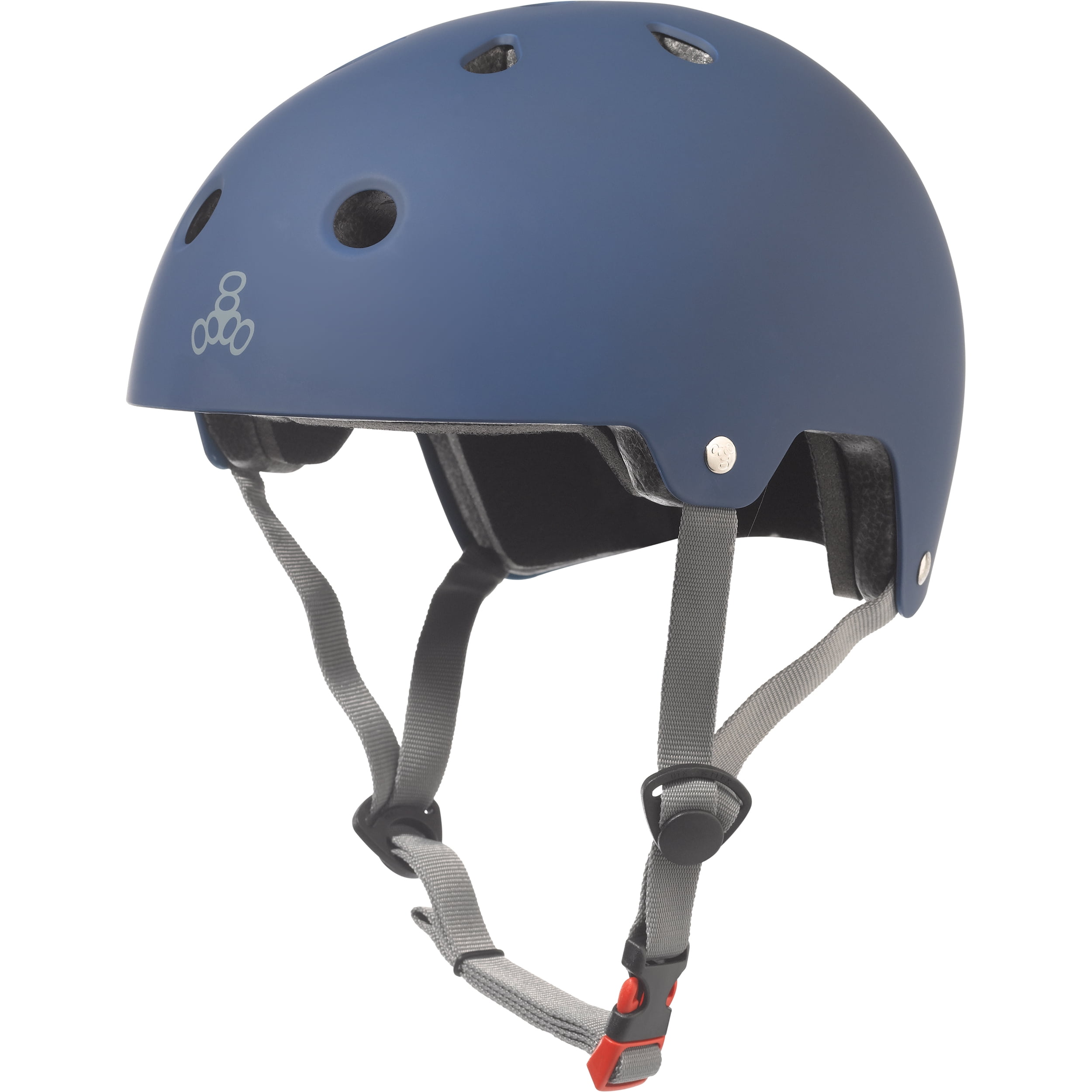 Triple Eight Dual Certified Bike and Skateboard Helmet, Blue Matte, Small /  Medium