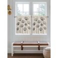 thumbnail image 2 of Farmhouse Dandelion 2 Panel Kitchen Curtains for Small Windows, Spring Modern Country Flower Black Beige Bathroom Tier Curtain, Short Window Treatment for Bedroom/Living Room 55"x24", 2 of 6