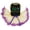 Black/Gold Purple, variant on Petitebelle Happy Mardi Gras Clown Hat Puppy Dog Dress (Black/Gold LED, Small)