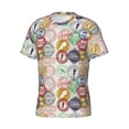 thumbnail image 3 of Yiaed Travel Stamp Print Mens Short Sleeve Tight Fit T-Shirt, Crewneck Casual Tee-X-Large, 3 of 5