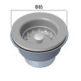 thumbnail image 3 of bonde Pour Vier De Cuisine 85 Mm - Pas De Trop-plein - Convient Galement Aux Viers En Porcelaine Trs Pais, 3 of 4