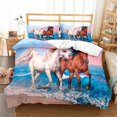 thumbnail image 1 of 3D Digital Printing Cartoon Horse Pegasus Pillowcase Quilt Cover Bedding Three-Piece Set FM20 264*228, 1 of 2