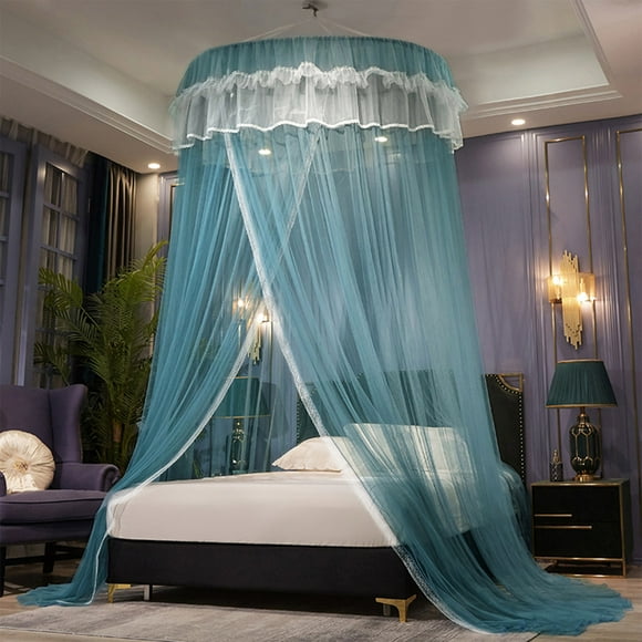WKWeiS Bed for Girls Bed Curtains Round Lace Dome Elegant Lace Princess Canopies Bed Netting Bedroom Indoor Outdoor Decor for Girls Boys Adults Flash Deals Clearance