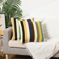 thumbnail image 6 of Unique Bargains Floral Printed Home Decor Striped Decorative Pillow Covers (2 Count) Blue Yellow 18" x 18", 6 of 6