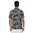 thumbnail image 3 of Cafe Luna Men's and Big Men's Printed Floral Textured Short Sleeve Woven Shirt, Size S-4XL, 3 of 7