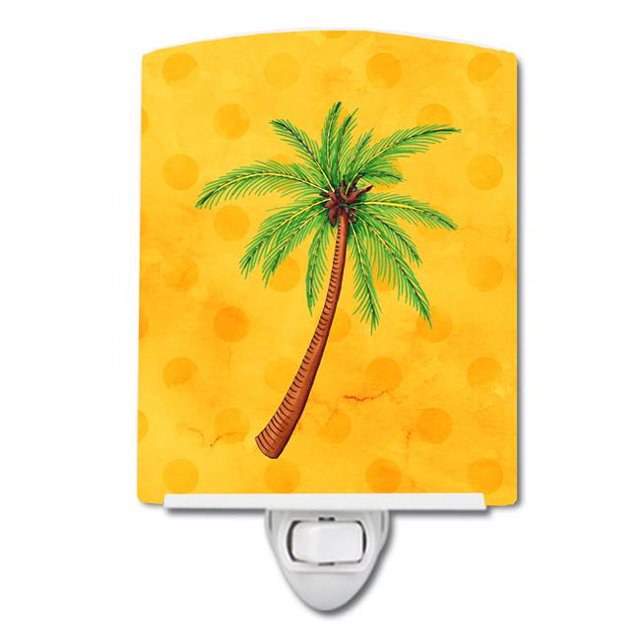 Carolines Treasures BB8167CNL Palm Tree Yellow Polkadot Ceramic Night Light