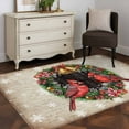 thumbnail image 3 of Hallway Runner Rugs 2.7x5 Ft, Christmas Non Slip Area Rugs for Kitchen Bedroom Entryway, Xmas Botanical Birds Snowflake Vintage Washable Carpet Runner Rug Floor Mats for Bedroom Home Decor, 3 of 9