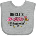 thumbnail image 3 of Inktastic Uncles Little Cowgirl with Cowgirl Hat and Boots Girls Baby Bib, 3 of 4