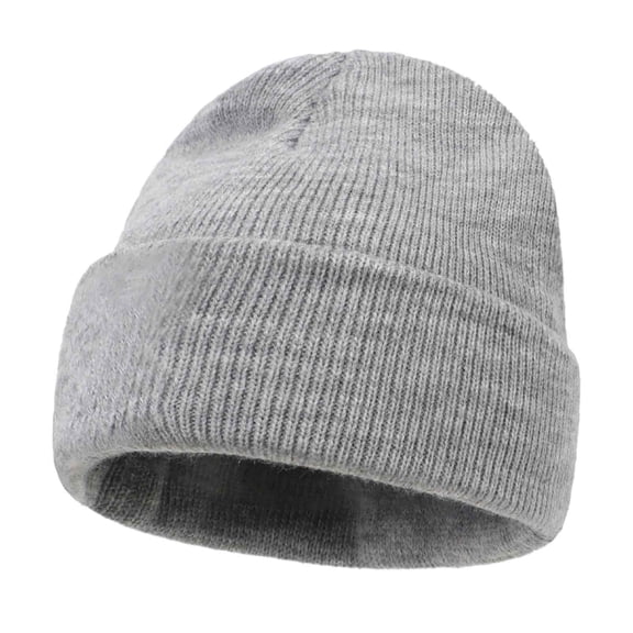 Beanie for Men Women Warm Winter Knit Cuffed Beanie Fashion Women Keep Warm Winter Casual Knitted Hat Wool Hemming Hat Ski Hat Gray