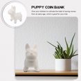 thumbnail image 4 of Piggy Bank Adorable Puppy Money Jar Home Decor Coins French Fighting Dog Child White Ceramics, 4 of 6