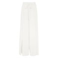 thumbnail image 2 of Gibobby pantalones de maternidad mujer Pantalones de pierna ancha fluidos con cinturón de cintura alta con de color para mujer, pantalones informales de algodón con cintura para mujer (Blanco, S), 2 of 5
