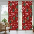 thumbnail image 5 of Outdoor Curtains for Patio Waterproof, Red Christmas Outdoor Privacy Panels Grommet, Xmas Tree Snowflake Stars Farmhouse Blackout Outside Curtains for Porch/Cabana/Pergola/Gazebo 54"x95", 2 Panels, 5 of 8