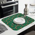 thumbnail image 3 of Green Christmas Gingerbread Man Pattern Dish Drying Mat for Kitchen 1 Pack, Ultra Absorbent Microfiber Dishes Drainer Mats,16x18in(41x46cm), 3 of 6
