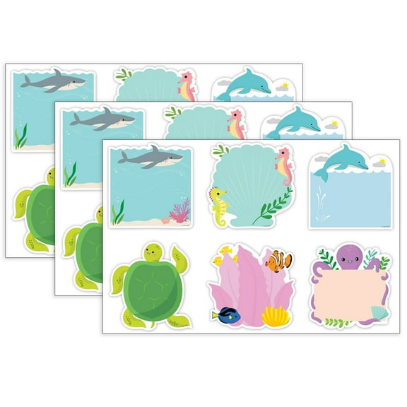 Creative Teaching Press Sea Friends 6" Designer Cut-Outs, 36 Per Pack, 3 Packs