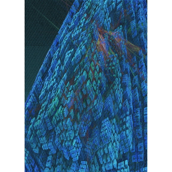 Ahgly Company Machine Washable Indoor Rectangle Transitional Blue Area Rugs, 4' x 6'