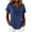 Loose fit tops for women-Navy, variant on Homenesgenics Tops for Women Plus Size Short Sleeve V-Neck Eyelet Casual Shirt / Tops White XL