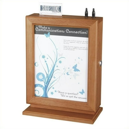 Safco Customizable Wood Suggestion Box in Cherry