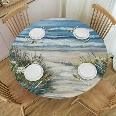 

Palnkart Flowers Round Tablecloth Stain-Resistant & Washable for Indoor Outdoor Restaurants Weddings Parties - Home Kitchen Outdoor Decoration Table Cloth 42 -46