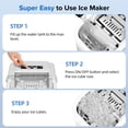 thumbnail image 6 of Auseo Countertop Ice Maker, 2 Sizes of Bullet Ice, 26Lbs/24H, 8 Ice Cubes in 6 Mins, Portable Ice Machine with Self-Cleaning for Home/Party/Travel/Camping (White), 6 of 12