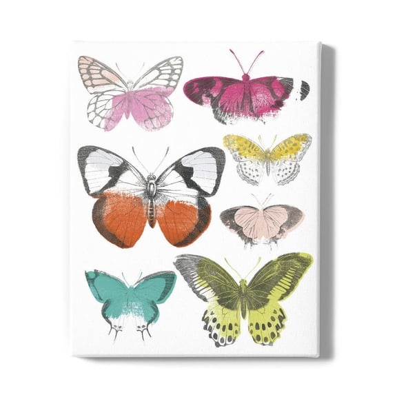 Chromatic Butterflies I Wrapped Canvas  -June Erica Vess Designs,