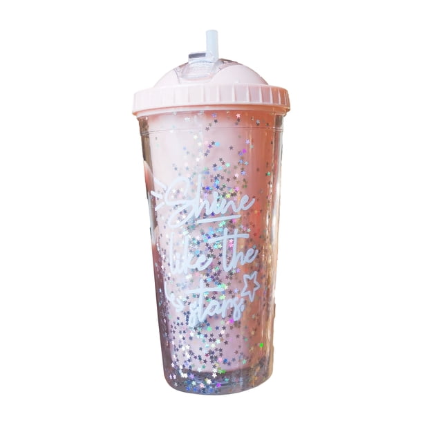 Inteprter Botella de agua plástica del iris creativo de la experiencia y del estilo ningún bonito regalo de los derrames hermético Teteras Rosa