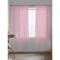 thumbnail image 5 of Sheer Curtains 72 Inches Long 2 Panels Set for Bedroom, Pink Burlap Texture Semi Sheer Curtains for Windows, Farmhouse Vintage Pink Voile Window Treatments Rod Pocket Curtain, 5 of 7