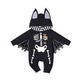 thumbnail image 2 of ATAIKU 0-18M Halloween Bat Jumpsuit for Unisex Baby Cotton Bodysuit Skeleton Romper for Newborn Girls - 1PCS, 2 of 10