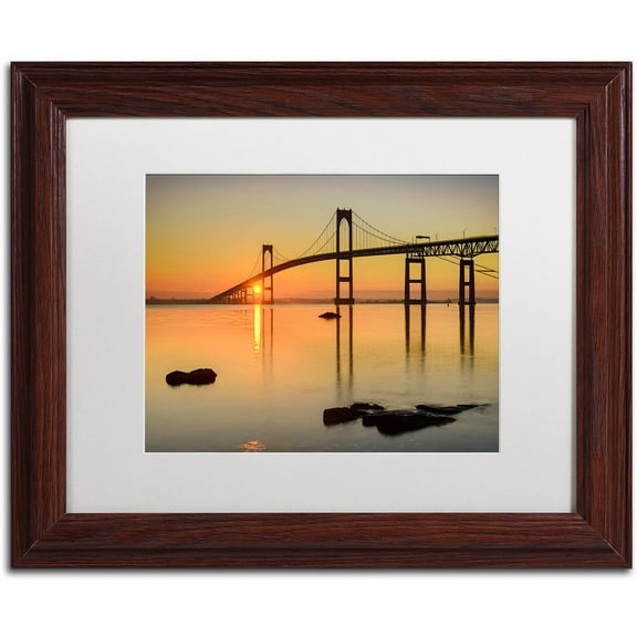 Trademark Fine Art "Newport Morning" Canvas Art by Michael Blanchette Photography White Matte, Wood Frame