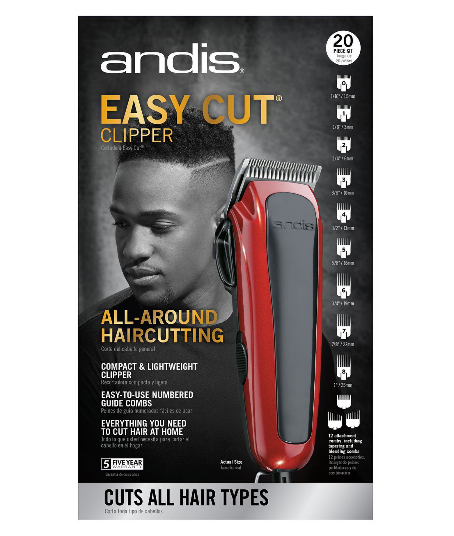 Andis EasyCut Home Haircutting Kit, Black, 20 Piece Kit with Bonus The Cut Buddy - image 2 of 3