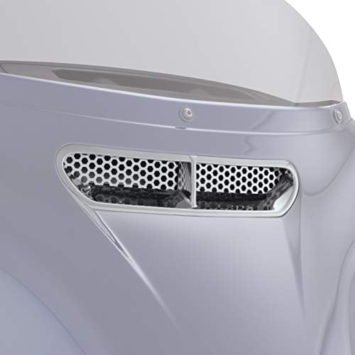Show Chrome Accessories 91-308WS Chrome Fairing Vent and Screen, black