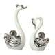 thumbnail image 2 of 2 figuras de cerámica de cisne para decoración del hogar, estatuas coleccionables de animales. Blanco, 2 of 9